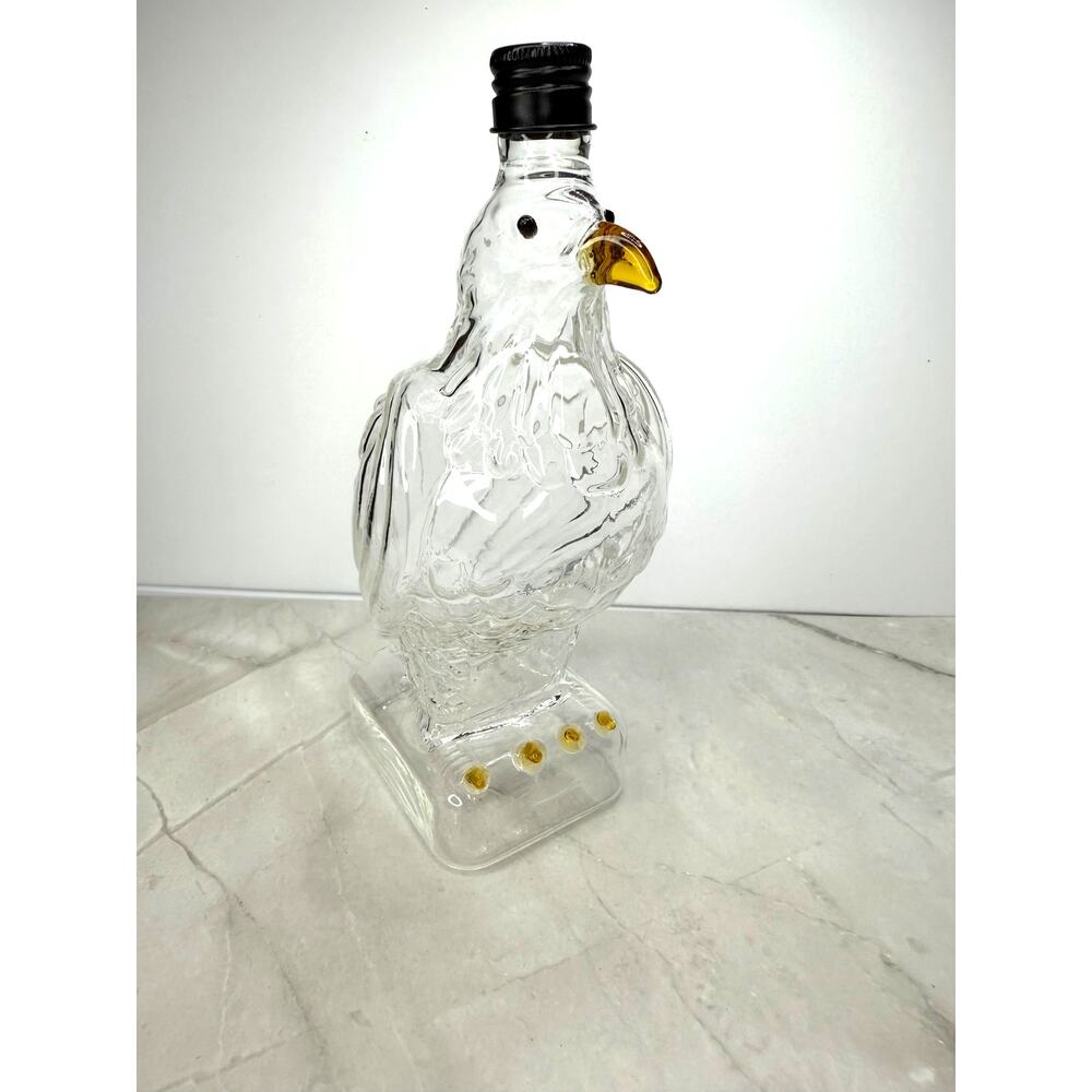Exquisite Eagle Shaped Whiskey Decanter EMPTY Black Screw On Top